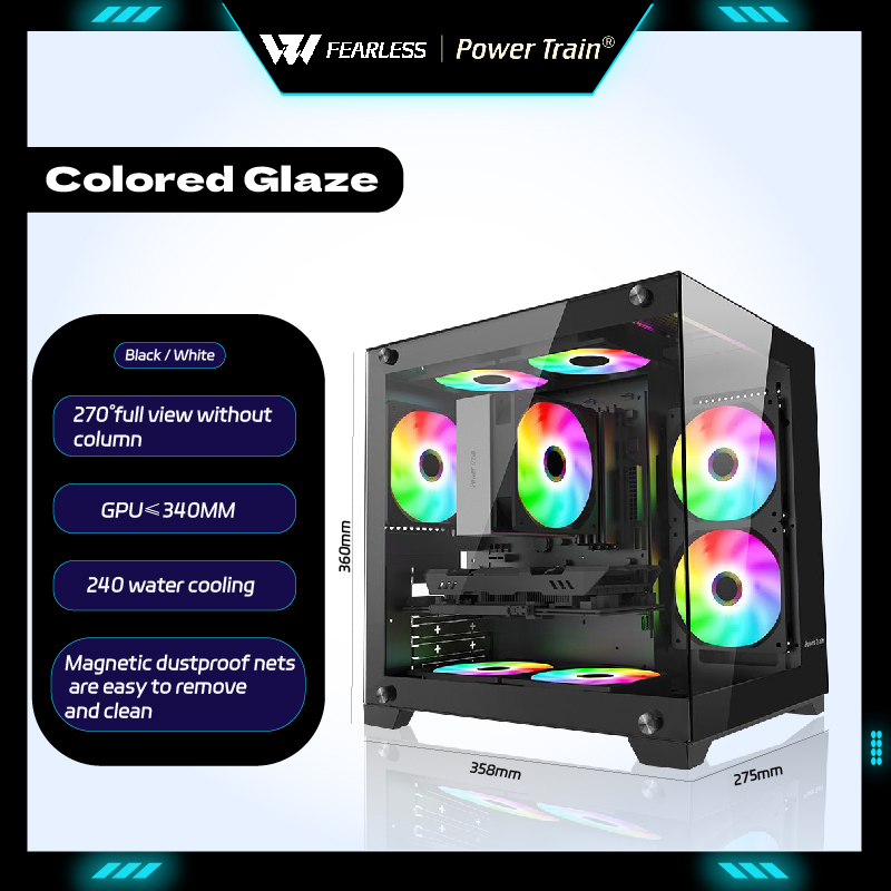 Power Train Coloured Glaze MAT - Console Gaming Pc Case ulasan dan harga