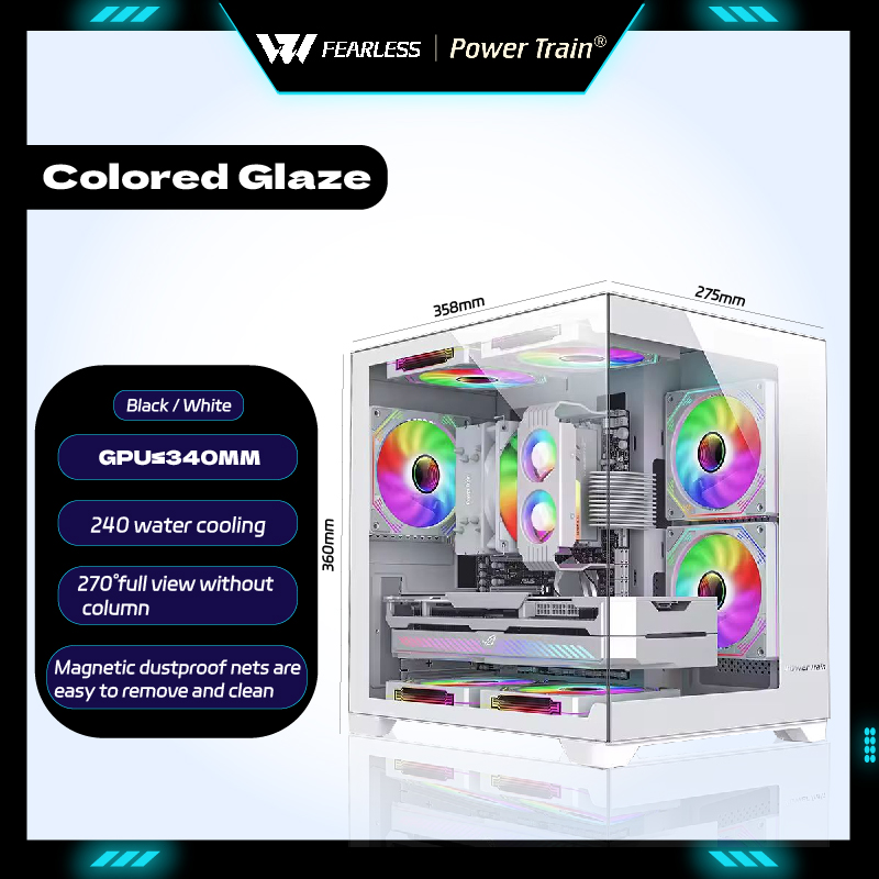Power Train Coloured Glaze MAT - Console Gaming Pc Case ulasan dan harga